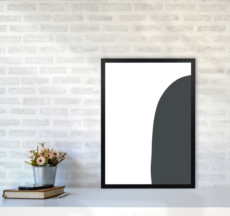 Inspired Off Black Half Stone Right Art Print by Pixy Paper A2 White Frame