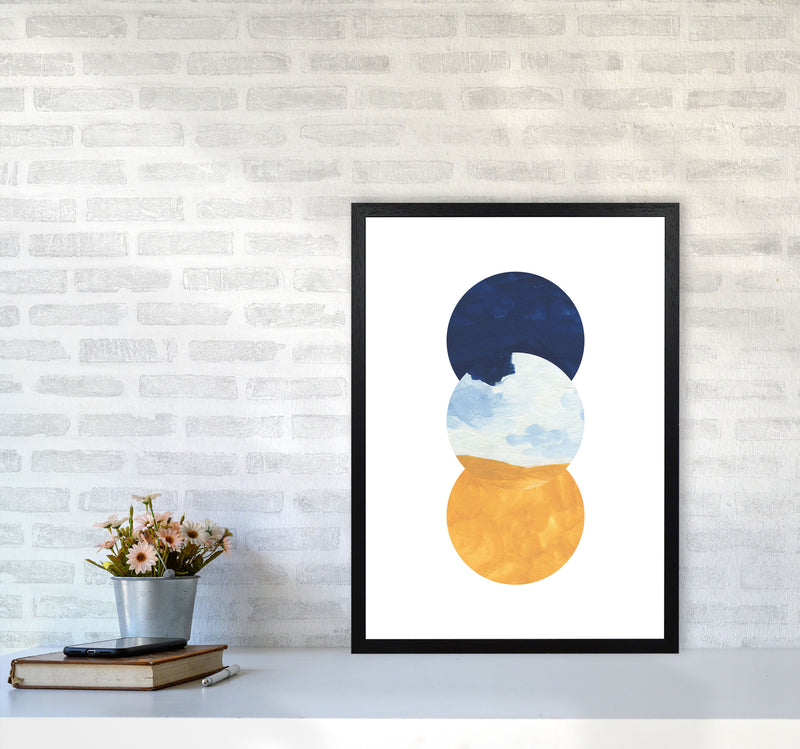 Horizon Abstract Circles  Art Print by Pixy Paper A2 White Frame