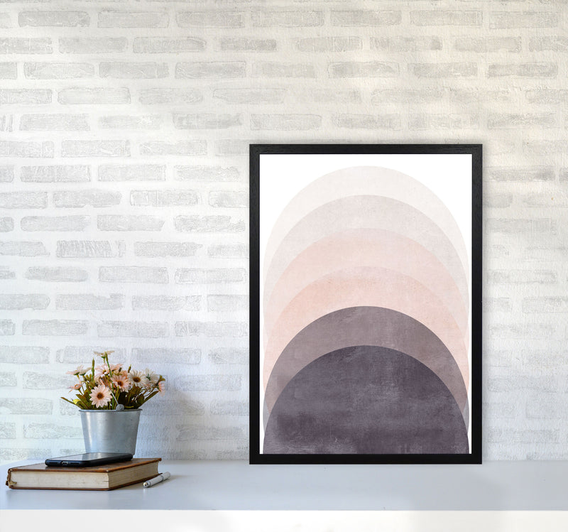 Gradient Sun rising cotton pink Art Print by Pixy Paper A2 White Frame