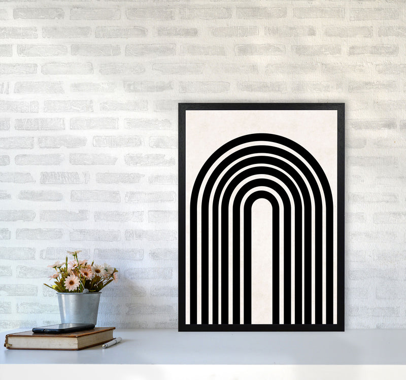 Black rainbow Art Print by Pixy Paper A2 White Frame