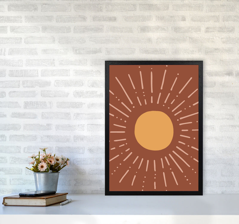 Autumn Sun abstract Art Print by Pixy Paper A2 White Frame