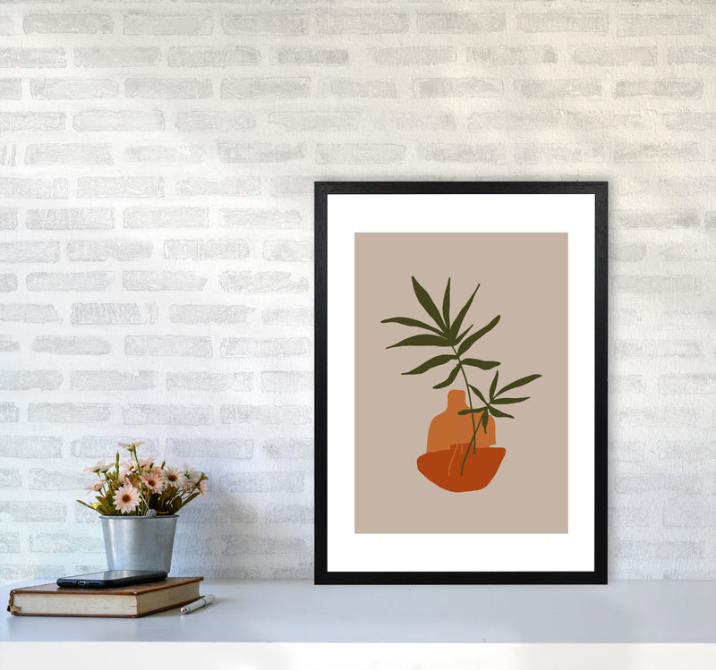 Autumn Plant abstract Art Print by Pixy Paper A2 White Frame