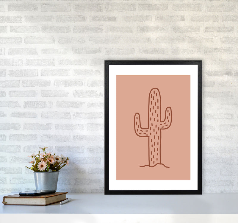 Autumn Warm Cactus abstract Art Print by Pixy Paper A2 White Frame