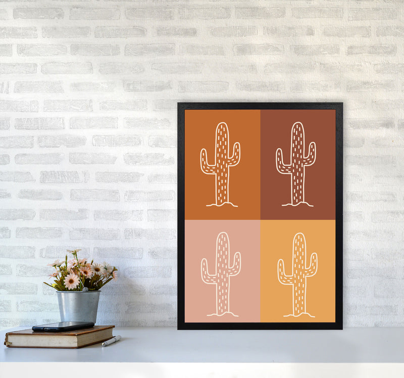 Autumn Cactus Mix abstract Art Print by Pixy Paper A2 White Frame