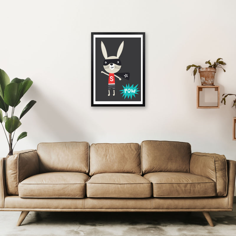 Superhero bunny Art Print by Pixy Paper A2 White Frame