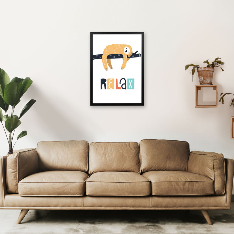 Relax sloth Neutral kids Art Print by Pixy Paper A2 White Frame