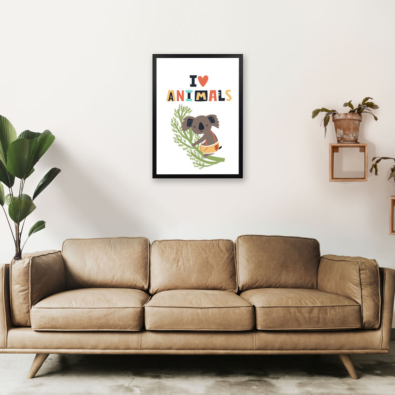 I love animals koala Art Print by Pixy Paper A2 White Frame