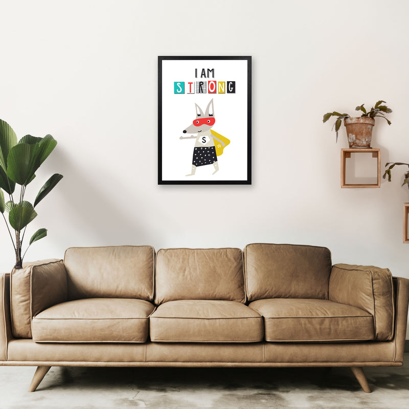 I am strong superhero Art Print by Pixy Paper A2 White Frame