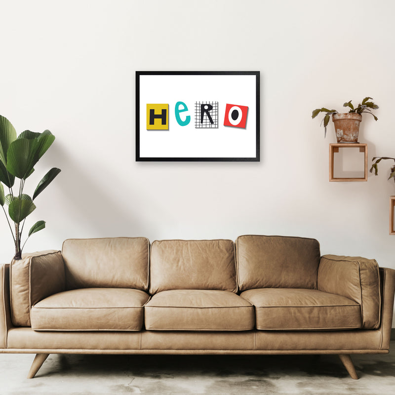 Hero typo Art Print by Pixy Paper A2 White Frame
