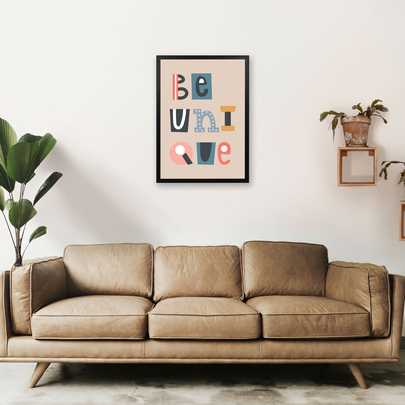 Be Unique Neutral kids Art Print by Pixy Paper A2 White Frame