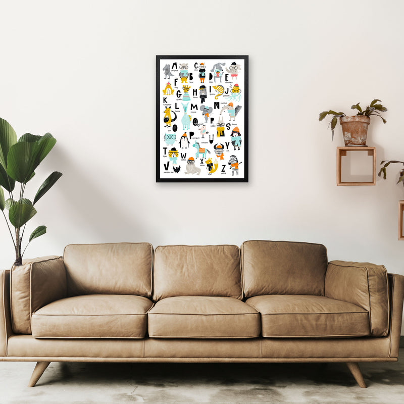ABC Animals cool Art Print by Pixy Paper A2 White Frame