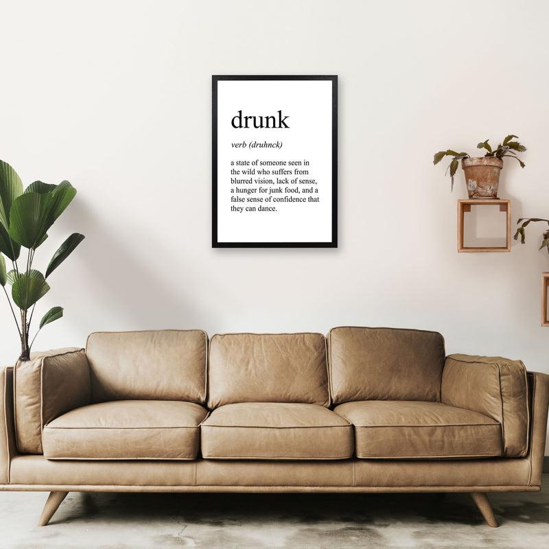 Drunk Definition Art Print by Pixy Paper A2 White Frame