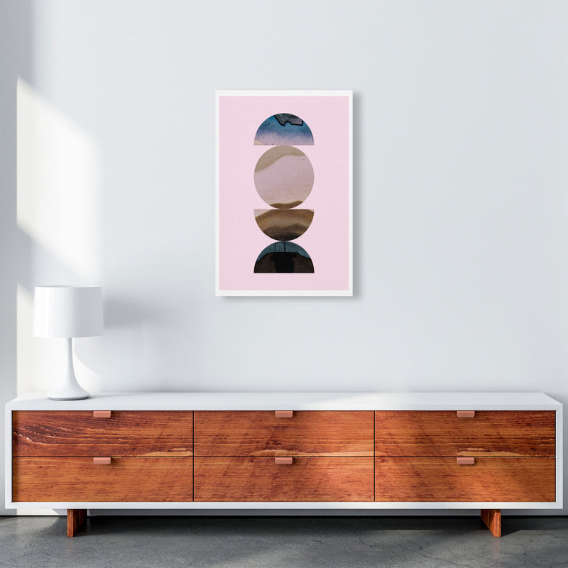 Abstract Circles Pink Background Modern Print A2 Canvas