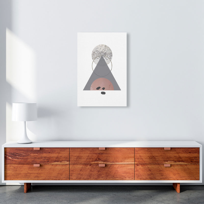 Peach, Sand And Glass Abstract Triangle Modern Print A2 Canvas