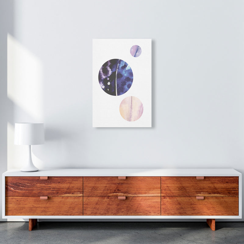 Pink And Purple Watercolour Planets Abstract Modern Print A2 Canvas