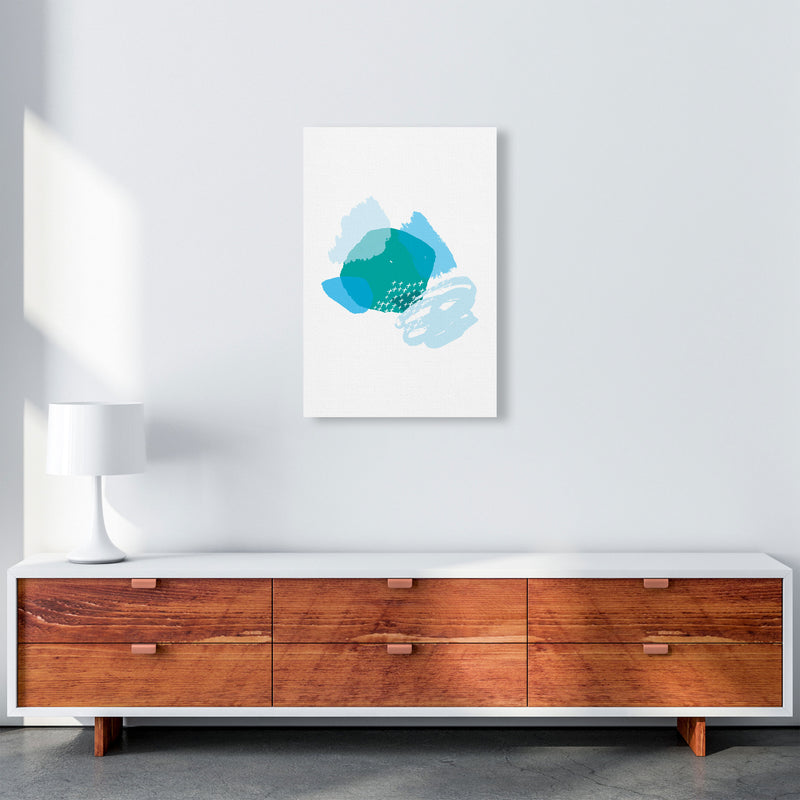 Blue And Teal Mismatch Abstract Modern Print A2 Canvas