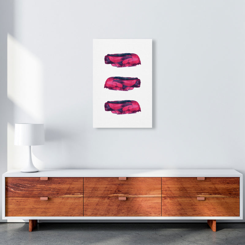 Pink And Purple Abstract Paint Strokes Modern Print A2 Canvas
