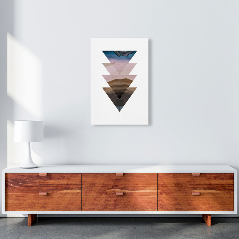 Pastel And Sand Abstract Triangles Modern Print A2 Canvas