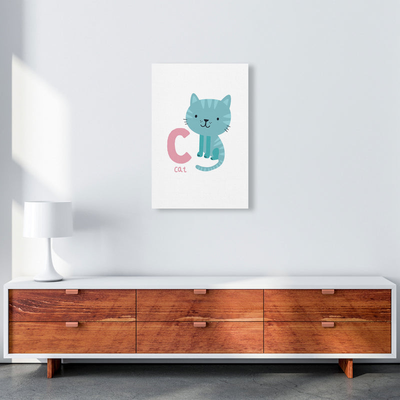 Alphabet Animals, C Is For Cat Framed Nursey Wall Art Print A2 Canvas