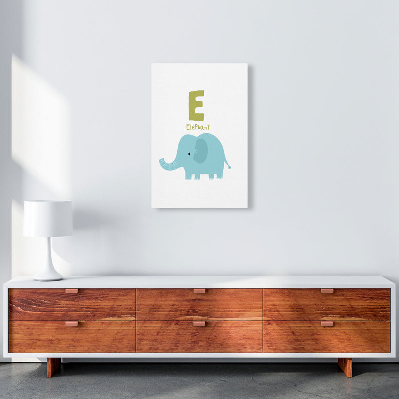 Alphabet Animals, E Is For Elephant Framed Nursey Wall Art Print A2 Canvas