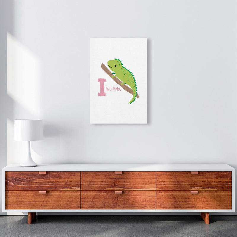 Alphabet Animals, I Is For Iguana Framed Nursey Wall Art Print A2 Canvas