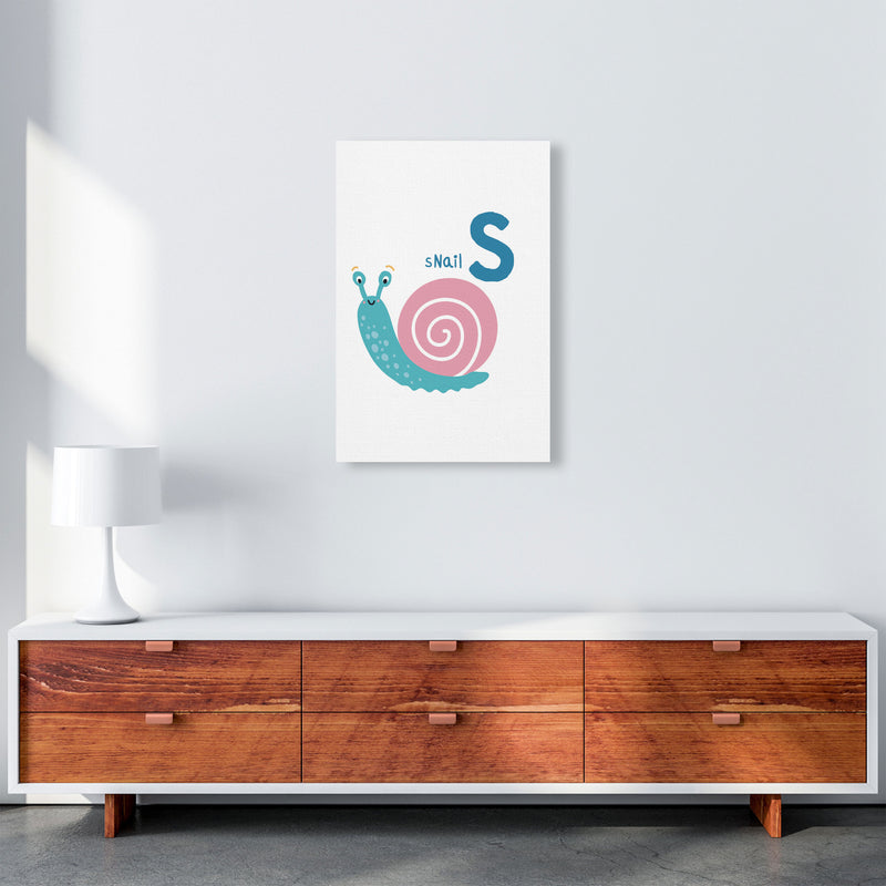 Alphabet Animals, S Is For Snail Framed Nursey Wall Art Print A2 Canvas