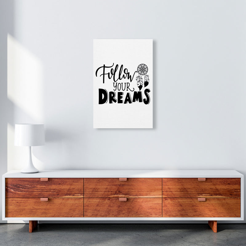 Follow Your Dreams Framed Typography Wall Art Print A2 Canvas