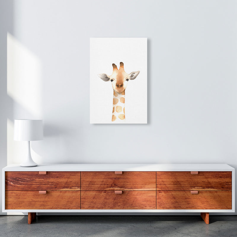 Forest Friends, Cute Giraffe Modern Print Animal Art Print A2 Canvas
