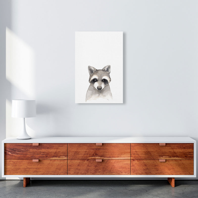 Forest Friends, Cute Raccoon Modern Print Animal Art Print A2 Canvas