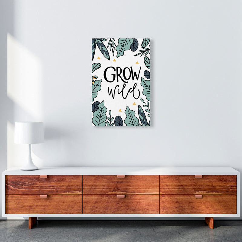 Grow Wild Floral Modern Print, Framed Kitchen Wall Art A2 Canvas