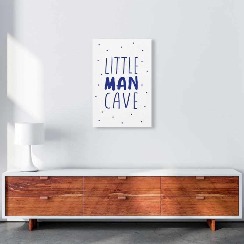 Little Man Cave Navy Dots Framed Nursey Wall Art Print A2 Canvas