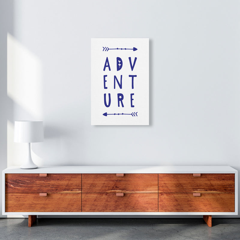 Adventure Navy Framed Typography Wall Art Print A2 Canvas
