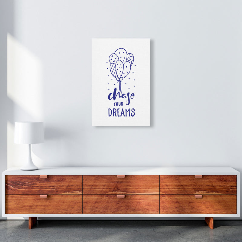 Chase Your Dreams Navy Framed Typography Wall Art Print A2 Canvas