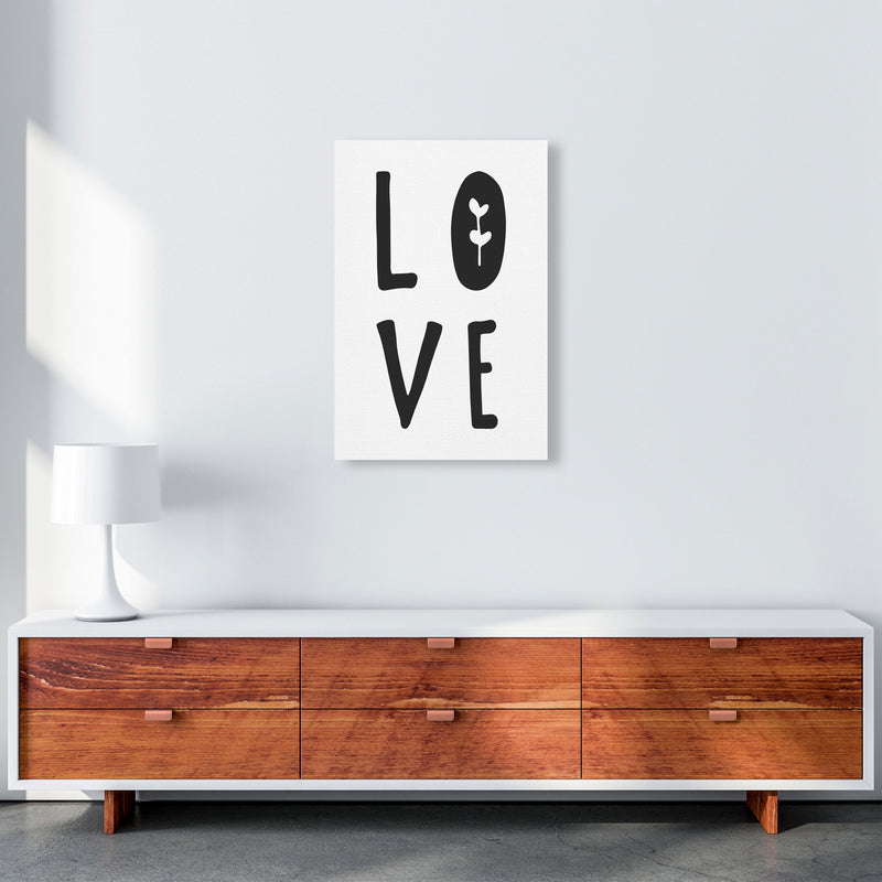 Love Black Framed Typography Wall Art Print A2 Canvas