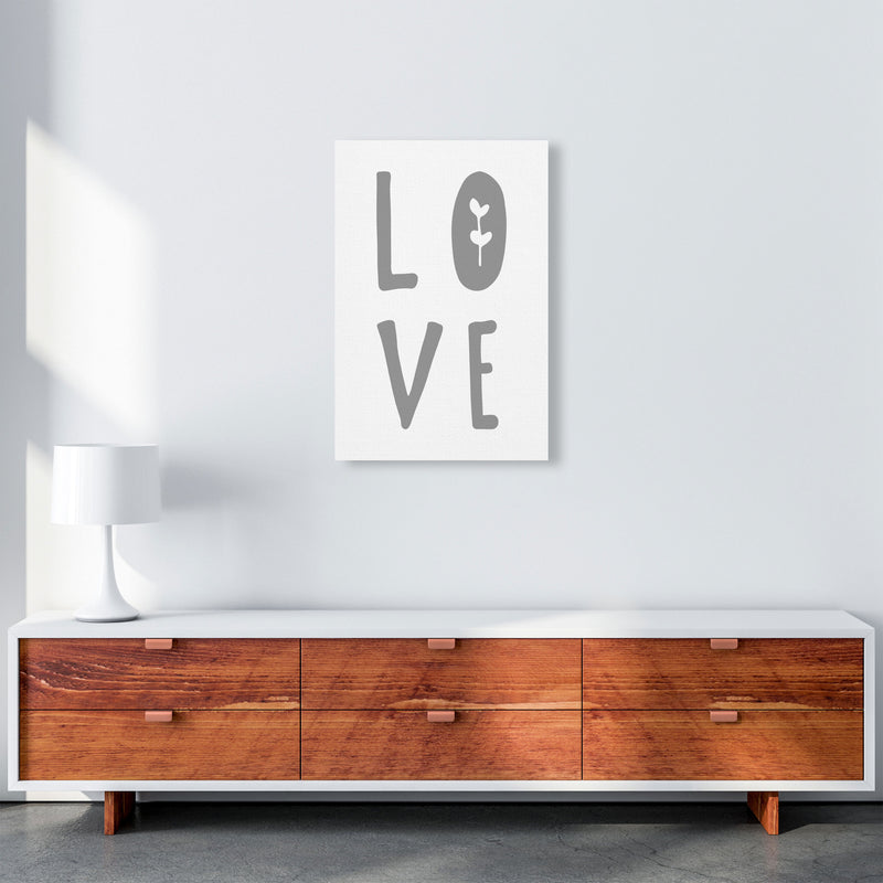 Love Grey Framed Typography Wall Art Print A2 Canvas