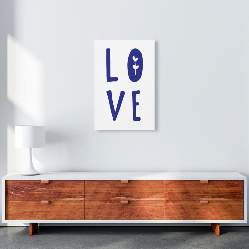 Love Navy Framed Typography Wall Art Print A2 Canvas