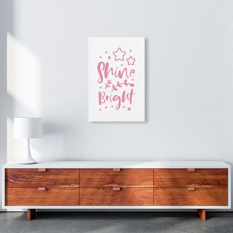 Shine Bright Pink Framed Nursey Wall Art Print A2 Canvas