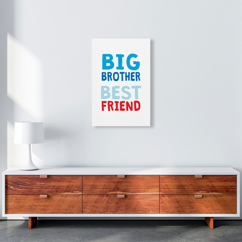 Big Brother Best Friend Blue Framed Typography Wall Art Print A2 Canvas