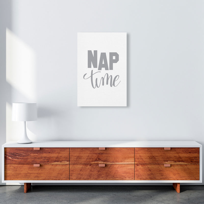 Nap Time Grey Framed Typography Wall Art Print A2 Canvas