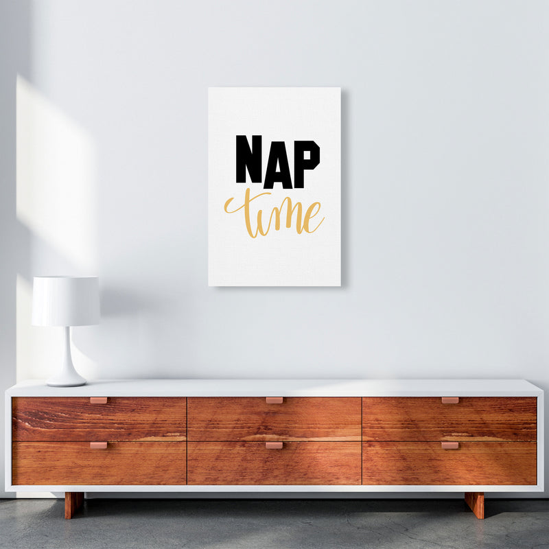 Nap Time Black And Mustard Framed Typography Wall Art Print A2 Canvas