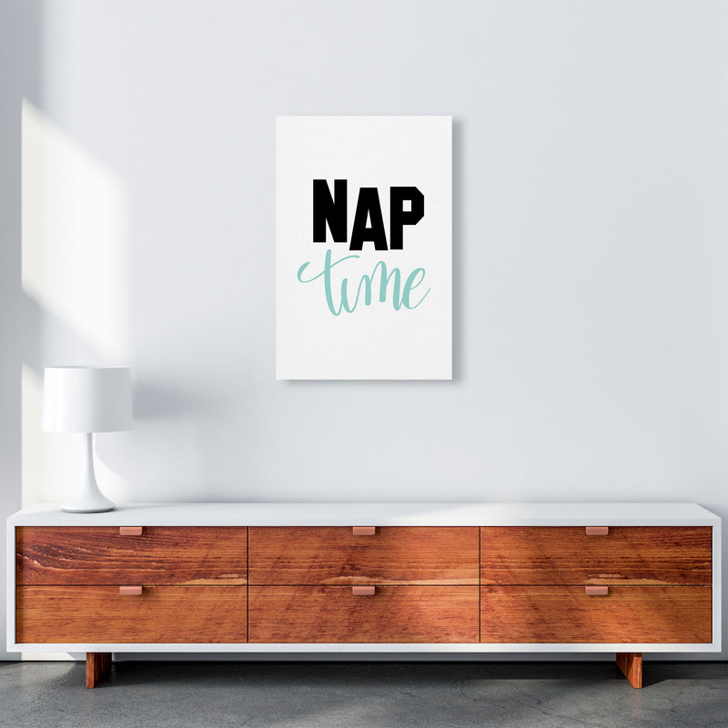 Nap Time Black And Mint Framed Typography Wall Art Print A2 Canvas