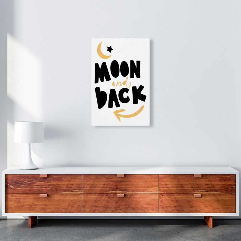 Moon And Back Mustard And Black Framed Typography Wall Art Print A2 Canvas