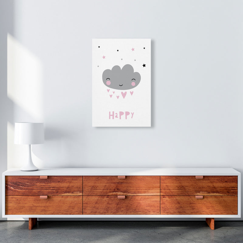 Happy Cloud Framed Nursey Wall Art Print A2 Canvas