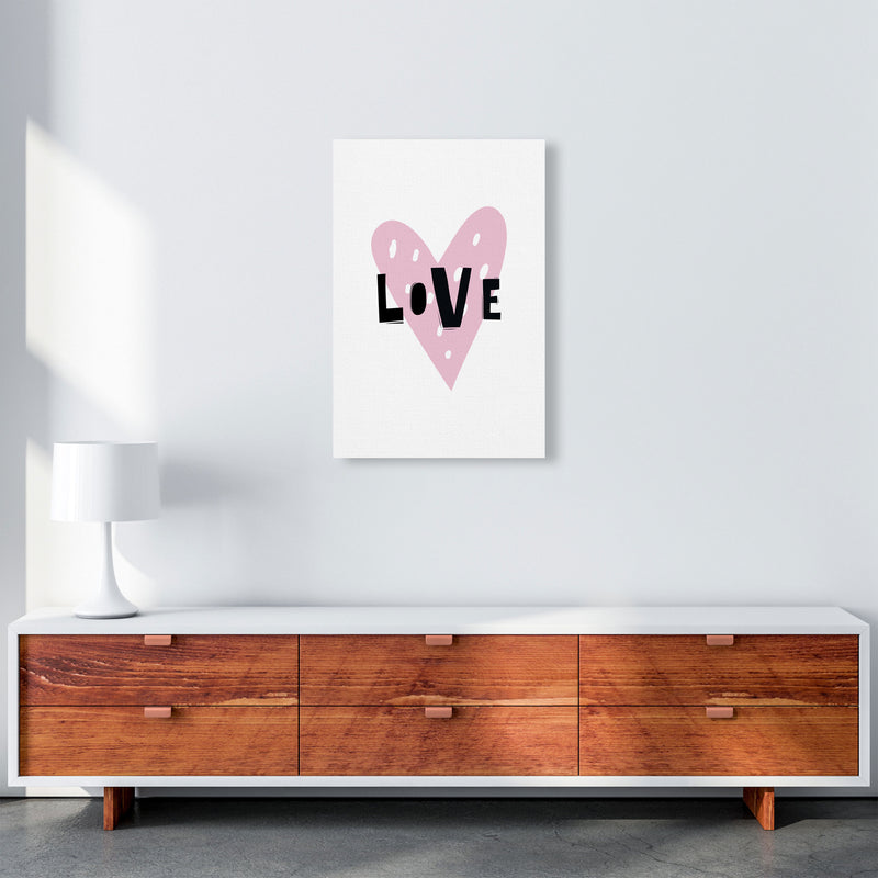 Love Heart Scandi Framed Typography Wall Art Print A2 Canvas