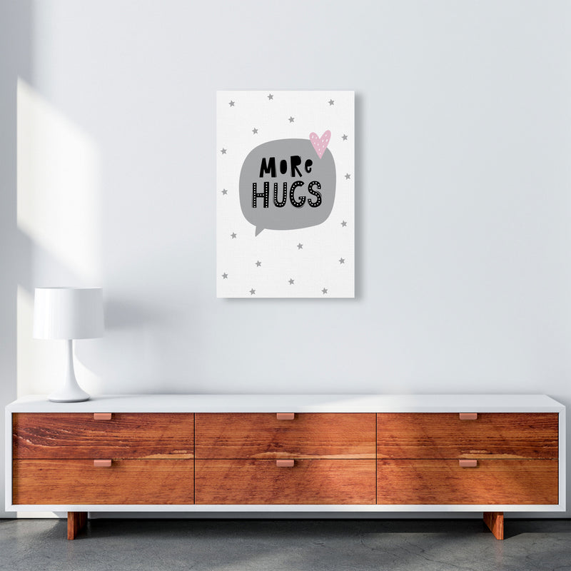 More Hugs Speech Bubble Framed Typography Wall Art Print A2 Canvas