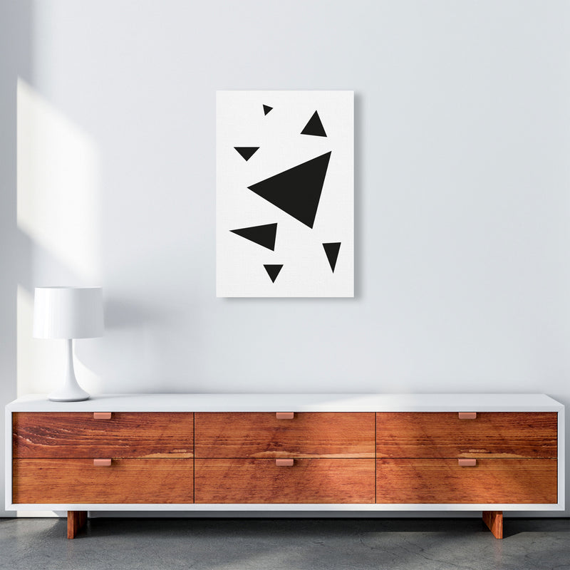 Black Abstract Triangles Modern Print A2 Canvas
