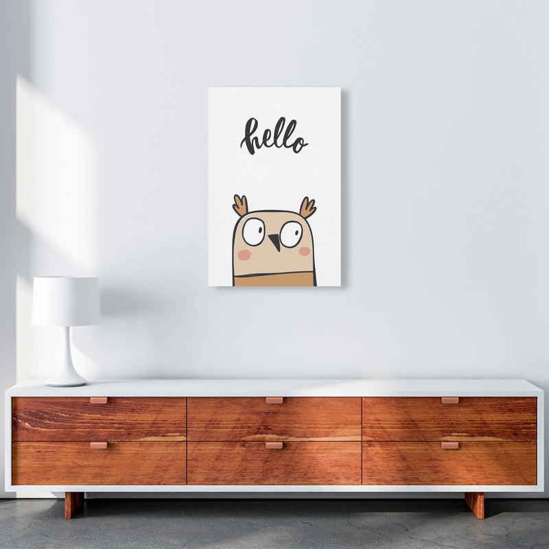 Hello Owl Modern Print Animal Art Print A2 Canvas