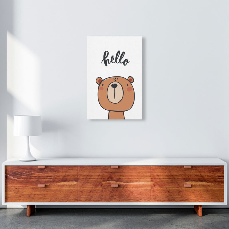 Hello Bear Modern Print Animal Art Print A2 Canvas