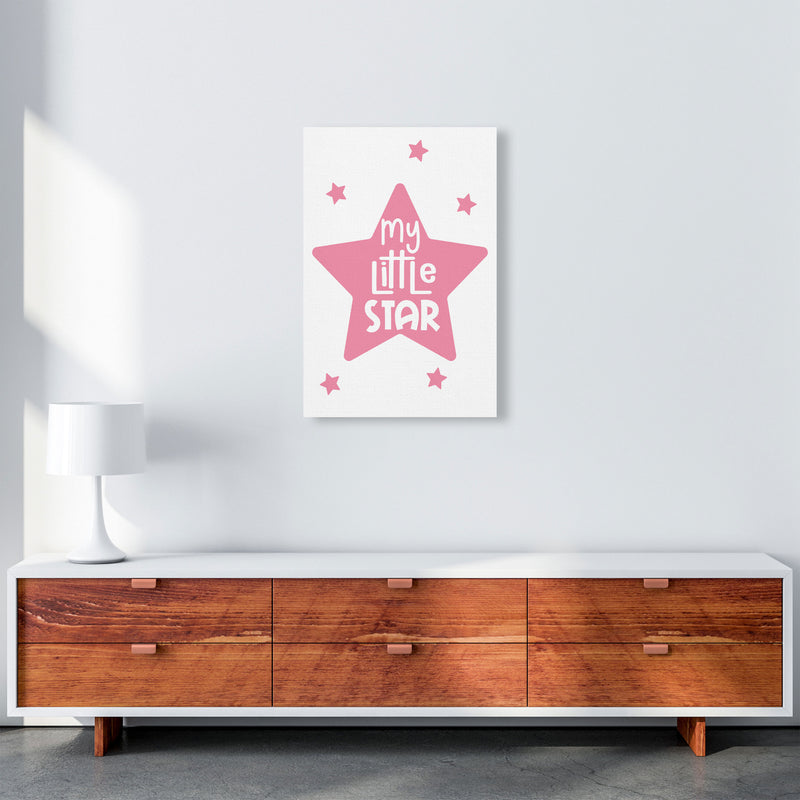 My Little Star Pink Framed Nursey Wall Art Print A2 Canvas