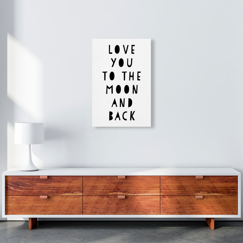 Love You To The Moon And Back Black Framed Typography Wall Art Print A2 Canvas